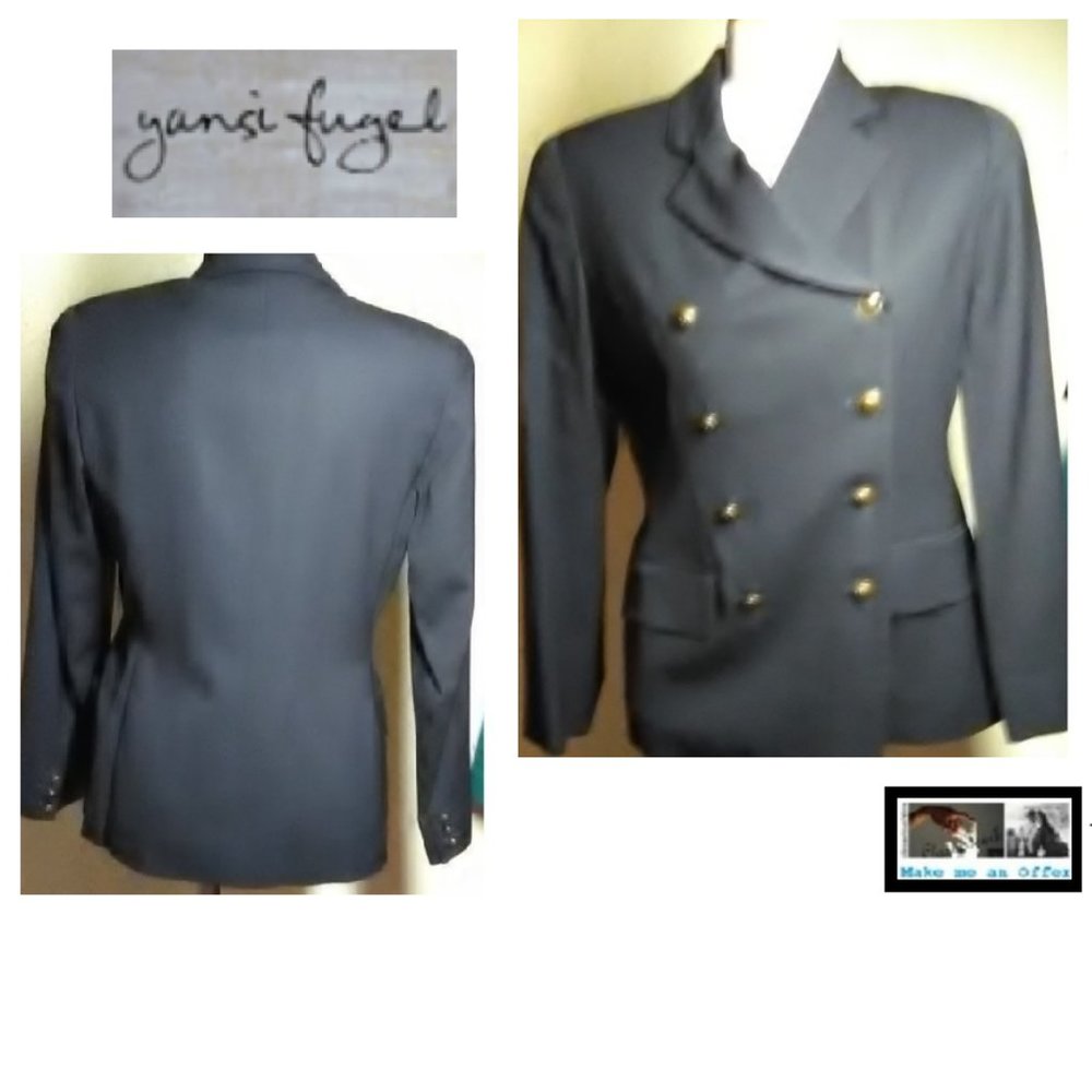 Citi By Yansi Fugel Black Wool Blazer Size 6